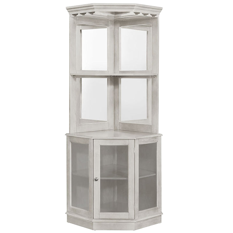 Corner Bar Cabinet - Antique White