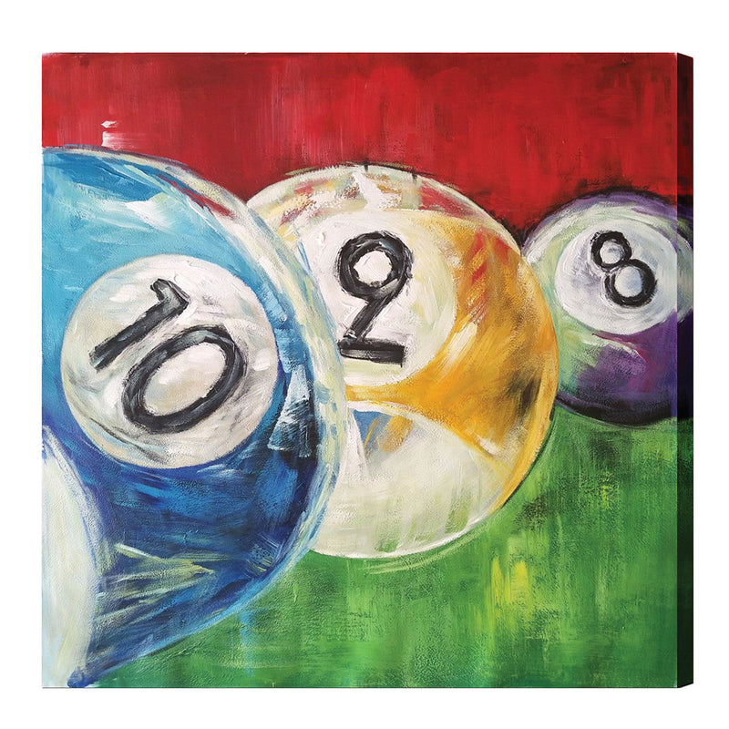 Oil Painting on Canvas - 2, 8, & 10 Balls in a Row