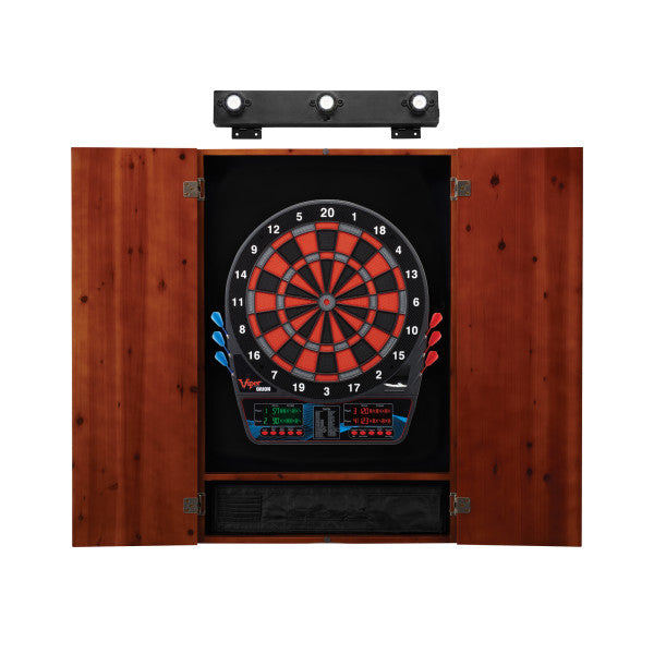 Viper Orion Electronic Dartboard, Metropolitan Cinnamon Cabinet & Shadow Buster Dartboard Light Bundle