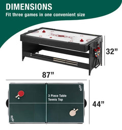 Fat Cat Original 3-in-1 7' Pockey Multi-Game Table Green